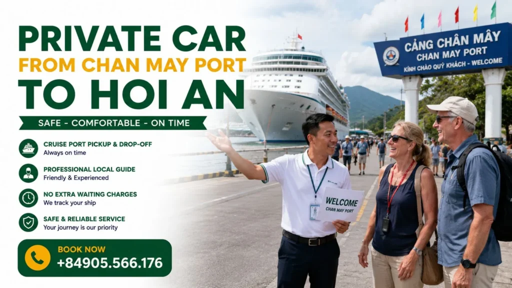 Private Car from Chan May Port to Hoi An 3 Private Car from Chan May Port to Hoi An picking up cruise passengers at Chan May Cruise Port