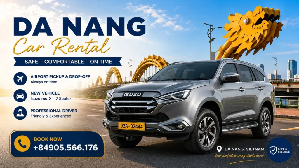 Da Nang car rental service with private SUV at Da Nang International Airport