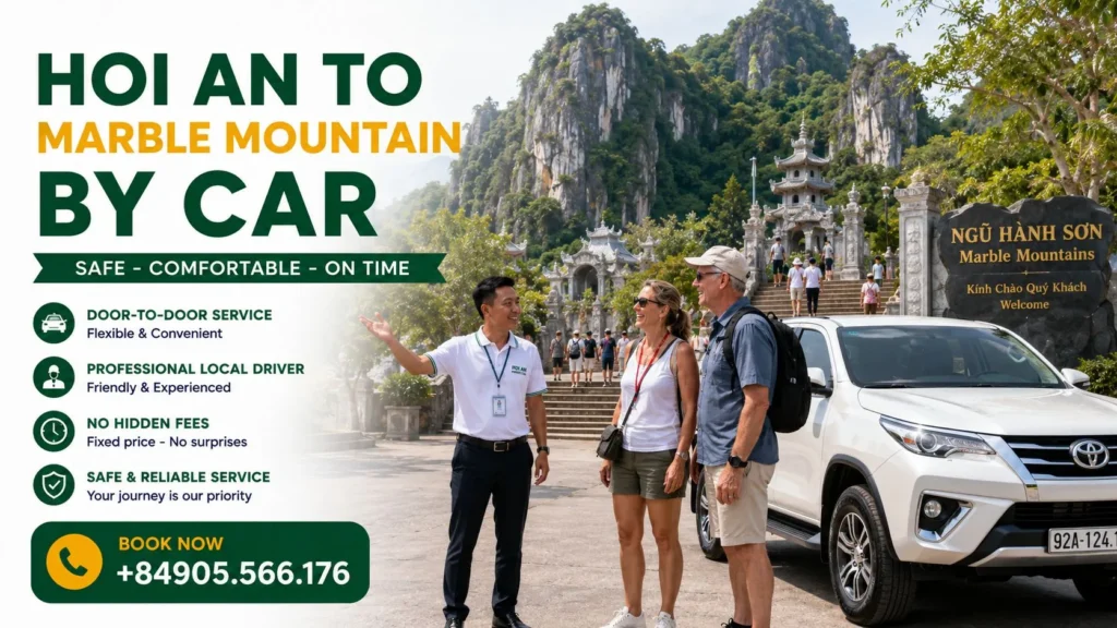 Tourists exploring Am Phu Cave during a Private Car from Hoi An to Marble Mountain