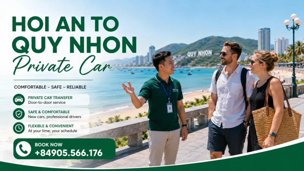 Private Car from Hoi An to Quy Nhon 1 Private car from Hoi An to Quy Nhon with professional driver and comfortable transfer service