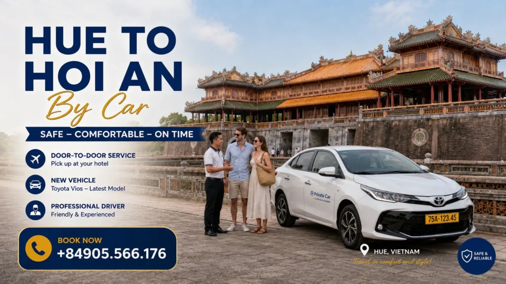 Private Car from Hue to Hoi An via Hai Van Pass with English-speaking driver