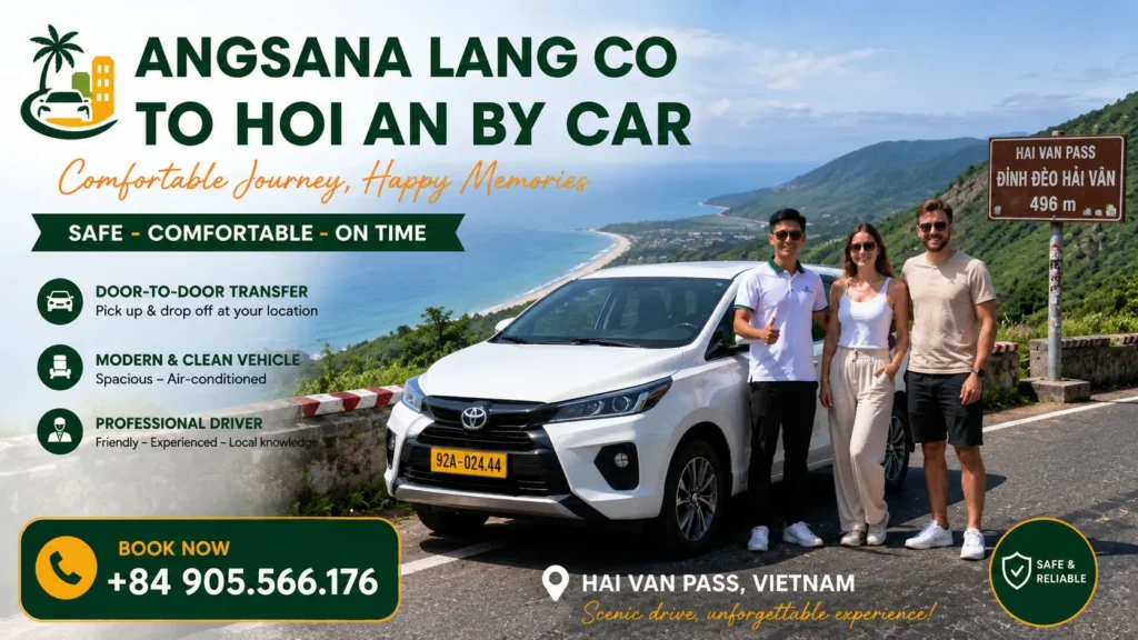 Private Car from Angsana Lang Co to Hoi An 3 Private car stopping at Hai Van Pass on the way from Angsana Lang Co to Hoi An
