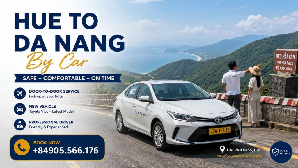 Private car from Hue to Da Nang stopping at Hai Van Pass