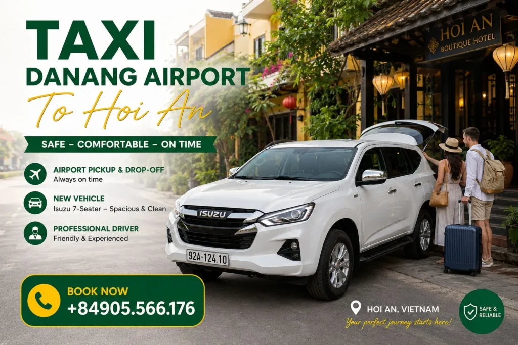 Customers arriving in Hoi An after a taxi transfer from Danang Airport