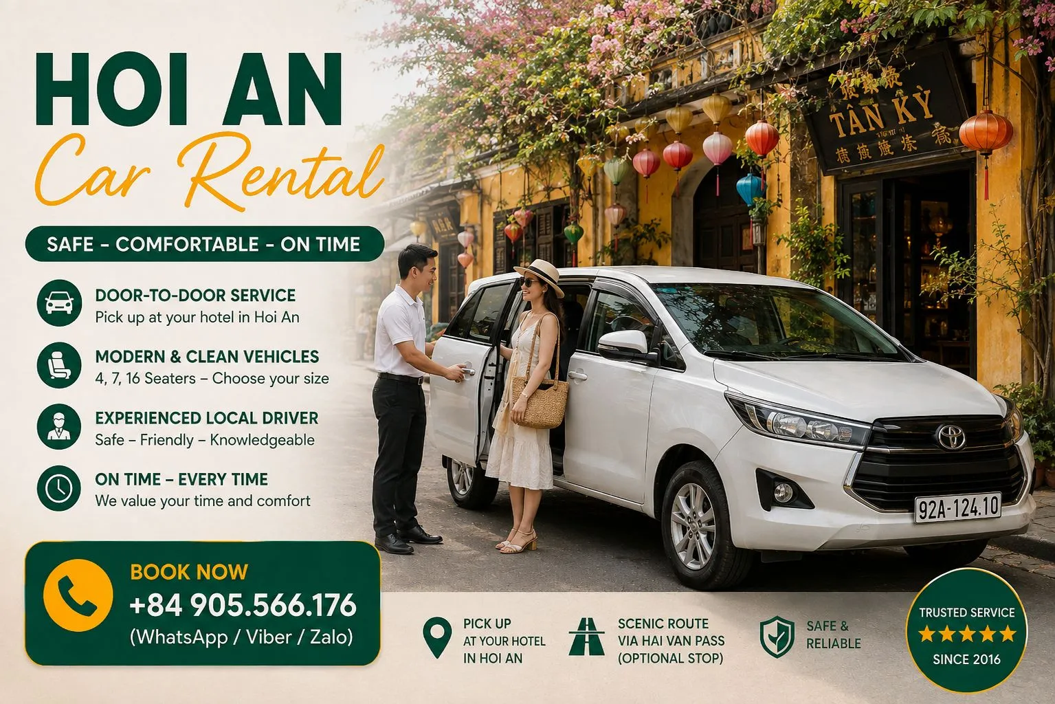 Hoi An car rental service in Hoi An Ancient Town