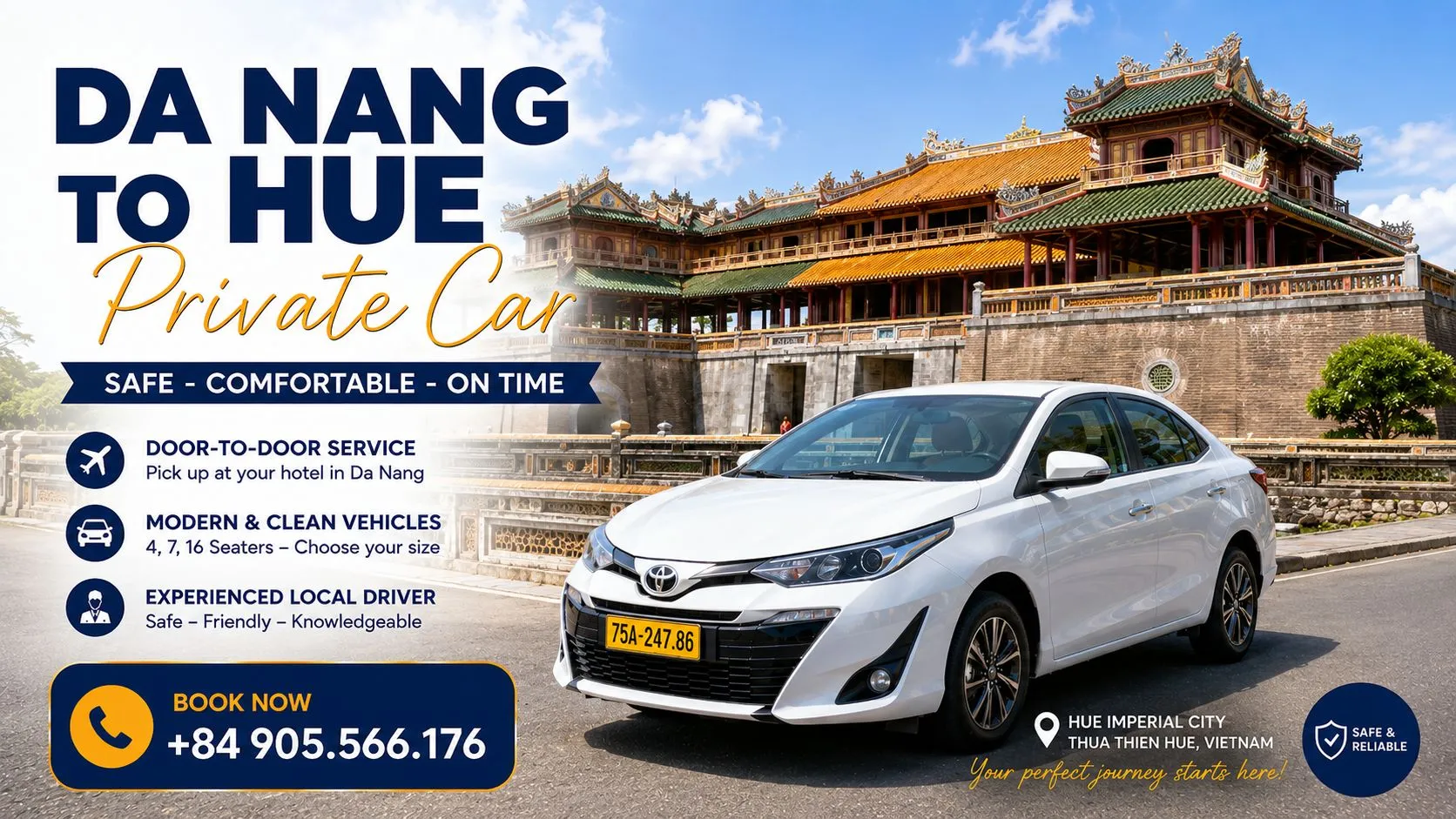 Private Car from Danang to Hue 3 Private Car from Da Nang to Hue