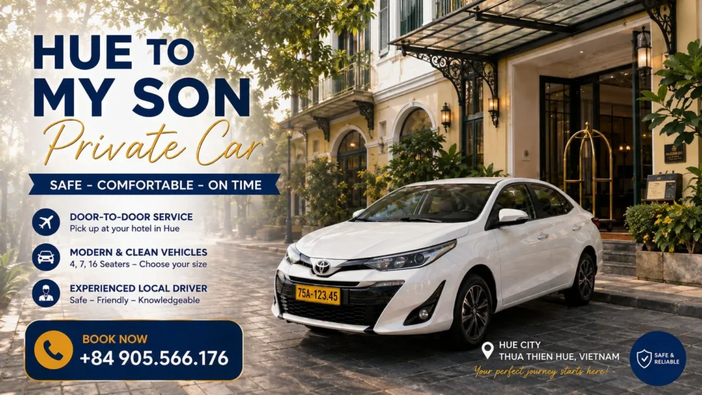 Private Car from Hue to My Son Sanctuary 2 Private Car from Hue to My Son with professional driver
